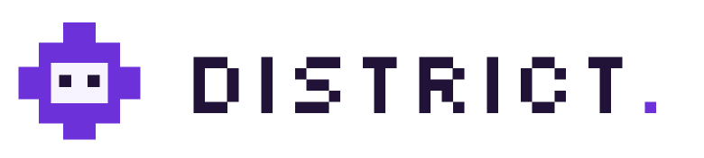 District — assinatura oficial com símbolo e nome